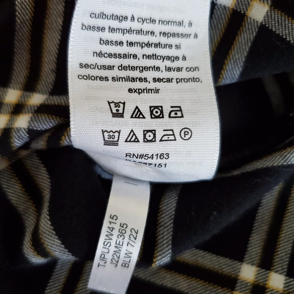 Tommy Hilfiger women's black plaid flannel button down size large - Picture 5 of 10